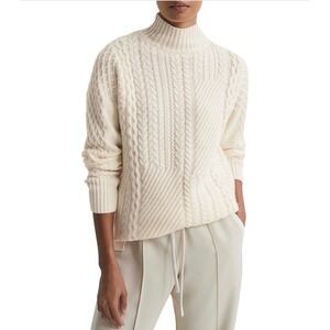 New! REISS Martha Roll Neck Cable Knit
Sweater‎ in Cream Sz XS $290